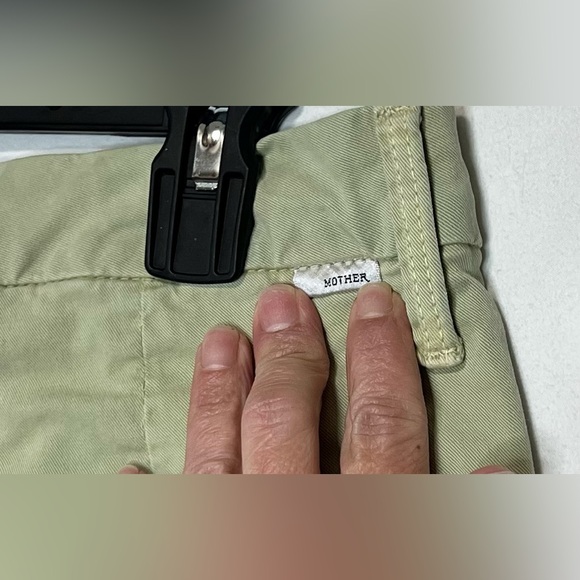 MOTHER The Insider Ankle Prep Killing Time Pants Chinos Washed Army Green Cotton - Picture 10 of 14